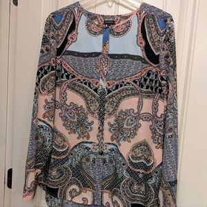 Talbots Paisley Blouse - Blue and Pink